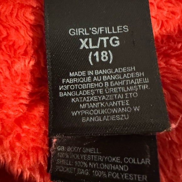 The North Face Osito Pink Gray Soft Fleece Jacket Coat Full Zip Girls XL 18 - Picture 7 of 9